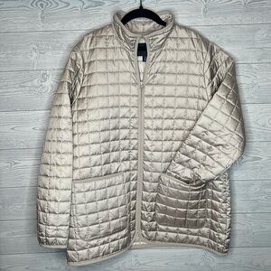 Champagne Land’s End quilted lightweight jacket Women’s Size Large